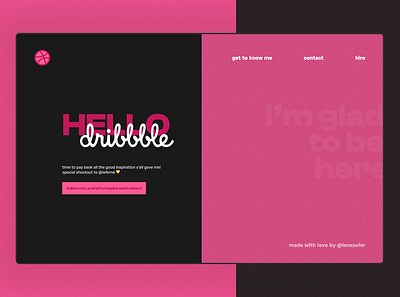 first shot dribbble hello pink ui