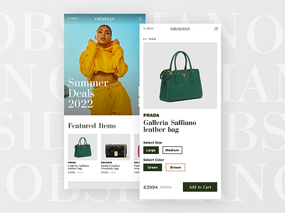 Obsidian - Fashion E-commerce Mobile Design app app design design ecommerce fashion figma mobile app mobile design ui