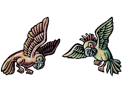 Bird Spots for 1Love4Animals animal art bird art bird illustration birds decorative design element illustration lisa haney parrots scratchboard spot illutration spots