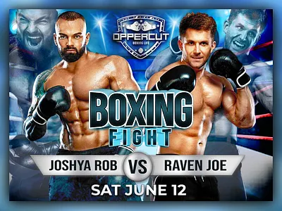 Creative Boxing Fight Sports Banner Design for Social Media adobe photoshop advertising banner banner design blue boxing colorful cool creative design gradient graphic design marketing modern promotional social social media sport sports web banner