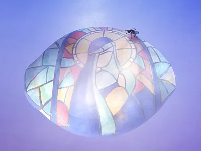 Stained glass lemon design drawing glass illustration lemon madonna procreate stainedglass