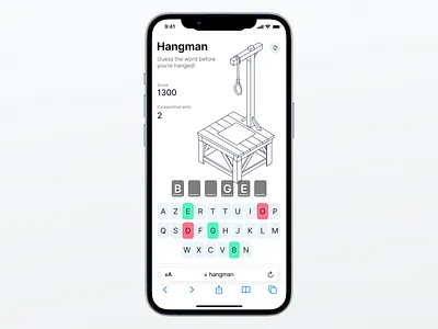 Stop Wordle, Start Hangman fun game hangman illustration iphone minimal mobile play ui wordle words