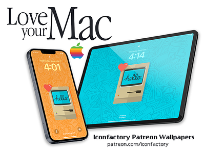 Love Your Mac Wallpaper apple computing iconfactory ipad iphone mac macintosh macos retro wallpaper