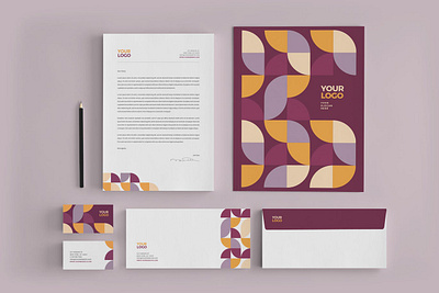 Clean Modern Stationery Template brand stationery branding branding stationery business clean colorful cool creative design graphic design letterhead minimal modern pattern print print template professional simple stationery stationery template