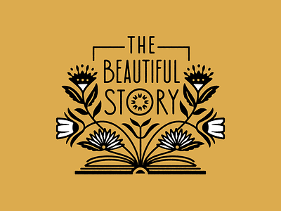 The Beautiful Story Series book floral flower illustration leaf lettering line pages series sermon story type typography yellow