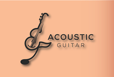 guitar logo design flat graphic design illustration logo minimal