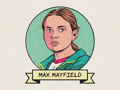 Stranger Things - Mad Max character digital drawing face hawkins illustration mad max max photoshop portrait stranger things texture upside down