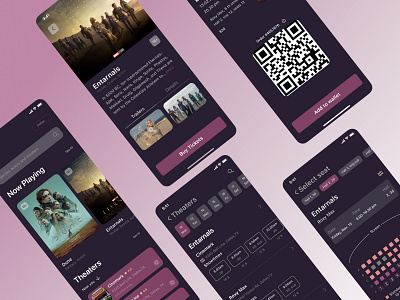 Cinema App app cinema dark design icon movie theaters theme typography ui ux