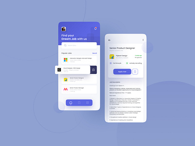 Job Finding App app design job jobfinder ui ux visualdesign