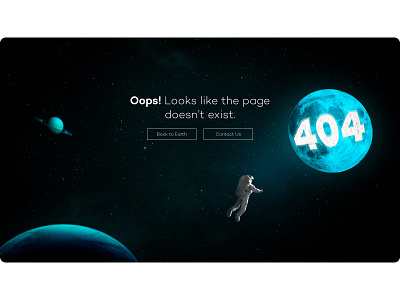 404 Error Page #DailyUI 404 404error astro crashui dailyui darkui error error page landing page manipulation pagecrash space spaceui ui ux web design