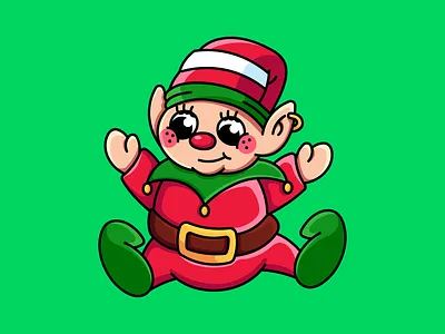 Elf character design christmas christmas design design elf elf design elf toy graphic design green illustration logo logo design red toy vector xmas xmas design xmas elf xmas logo yellow