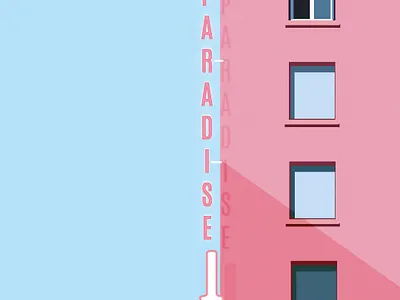Paradise hotel app branding design illustration logo pastel typography ui ux vector