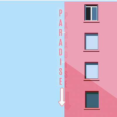 Paradise hotel app branding design illustration logo pastel typography ui ux vector