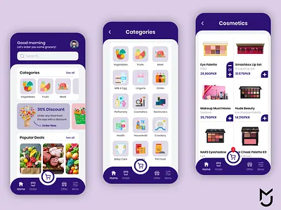 Grocery Story App Mockup app apple branding cosmetics design fruits grocery grocery store illustration iphone islamabad logo makeup pakistan shopping store ui ux vector vegetables