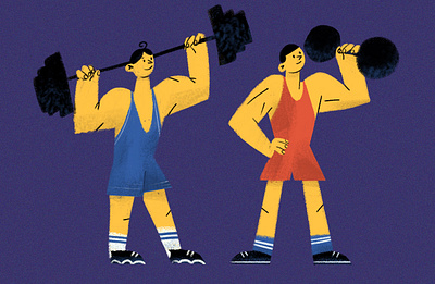 weightlifting flat illustration men weightlifting