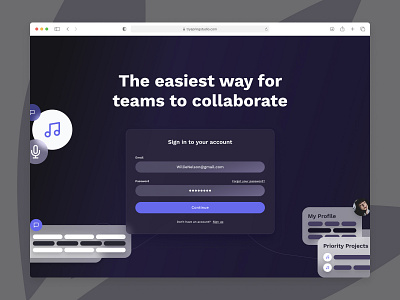 Sign In Concept analytics crm dark mode dark theme dashboard modern design saas sign in simple design ui design uiux ux design