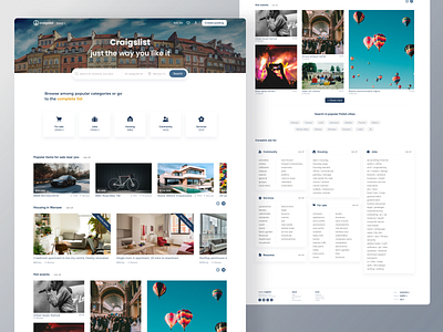 Craigslist - web page rebranding branding craigslist design interface rebranding ui web webdesign webui