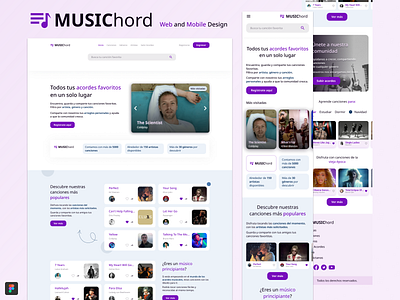 MUSIChord - UI Design chords design diseño web figma music music design ui ui design user interface web design