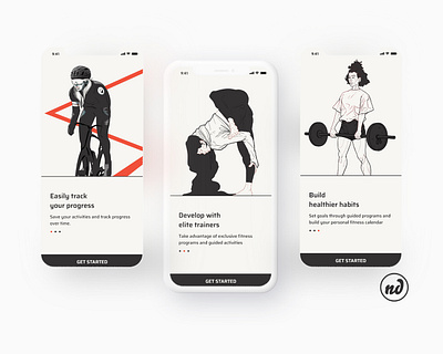 DailyUI 023 Onboarding app branding characterdesign dailyui dailyui023 dailyuichallenge design digital art fitness illustration mobile mockup onboarding people ui ui design uiux user experience ux yoga