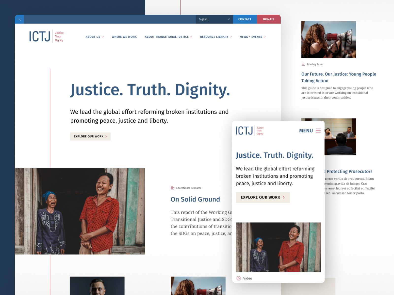 Example of ICTJ Redesign