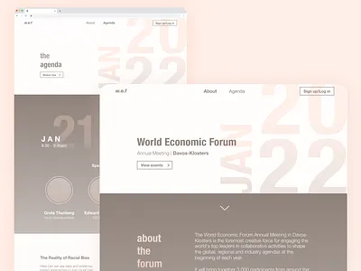 Event Landing Page Ui - World Economic Forum event homepage landingpage ui