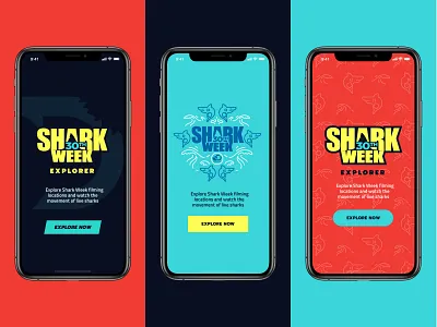Shark Week branding mobile shark week ui visual design