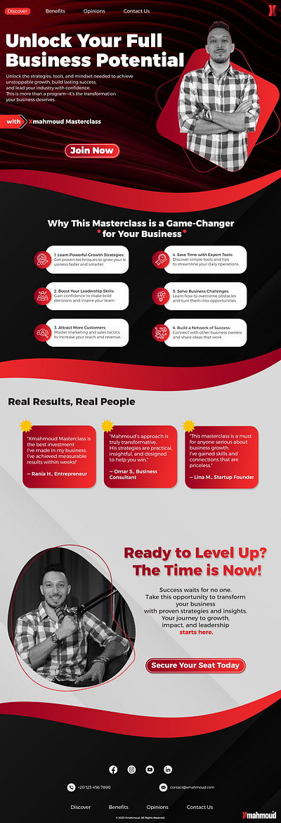 Landing Page for A Business Masterclass business graphic design landing page marketing ui uxui web web page