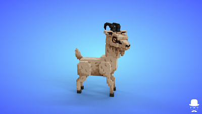 Voxel Farm Animals - Goat - Game Asset 3d 3d model animal animals fantasy farm life game art game asset game dev goat godot isometric lowpoly stylized unity unreal engine voxedit voxel voxel art voxels