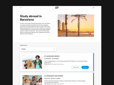 EF.COM – Program guide UI branding design graphic design ui ux