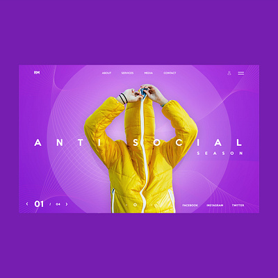 Anti Social Ui Design Concept branding design graphic design photography product design purple typography ui ui design ux ux design web design yellow jacket