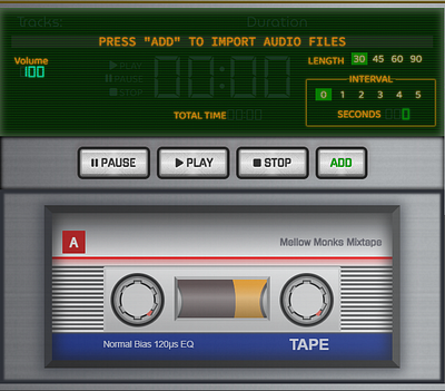 MixTape Audio Player app graphic design realistic ui