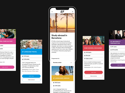 EF.COM – Program guide mobile UI branding design graphic design ui ux