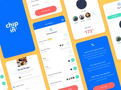 ChipIn app branding financial fintech mobile ui