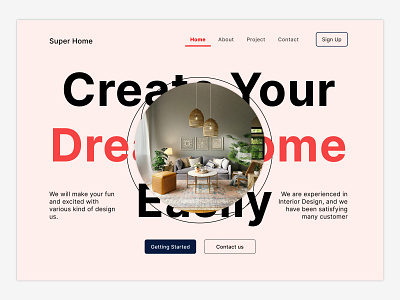 Interior Website Design - Super Home interior landing page minimalist ui uidesign website