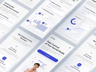 Social Media Management - Responsive Website Design apps clean interface landing page management responsive seo social media social media management uidesign uiux website