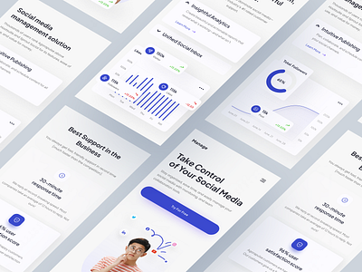 Social Media Management - Responsive Website Design apps clean interface landing page management responsive seo social media social media management uidesign uiux website