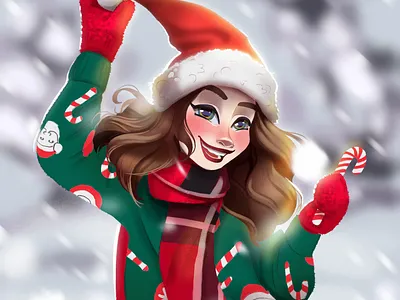 First DTIYS cute illustration digital art digital illustration dtiys girl illustration illustration newyear