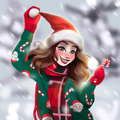 First DTIYS cute illustration digital art digital illustration dtiys girl illustration illustration newyear