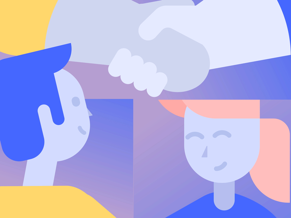 Hand shake animated GIF art design flat icon illustration vector