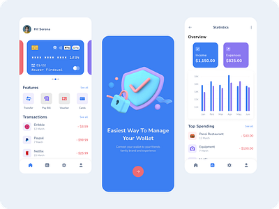 Finance App Design androit finance app app ui banking app e wallet app easy wallet finance app finance banking app ios banking apps mobile banking mobile banking app money transfer app trendy app ui uiux wallet wallet apps design