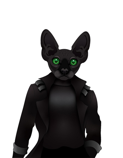 2D Humanoid 2d 2d humanoid black cat character design digital graphic design greeneyes humanoid vector