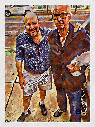 MarkAlanKrauss with Nick Lowe (Cruel To Be Kind; Alison) 2018 aged paper markalankrauss nicklowe watercolor