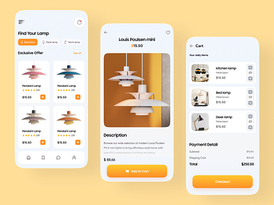 Lamp e-commerce app concept app app design application ui ecommerce ecommerce app ecommerce shop furniture grunge texture lamp lightning luxury mobile mobile design mobile ui modern shop shopping app trend ui ui design