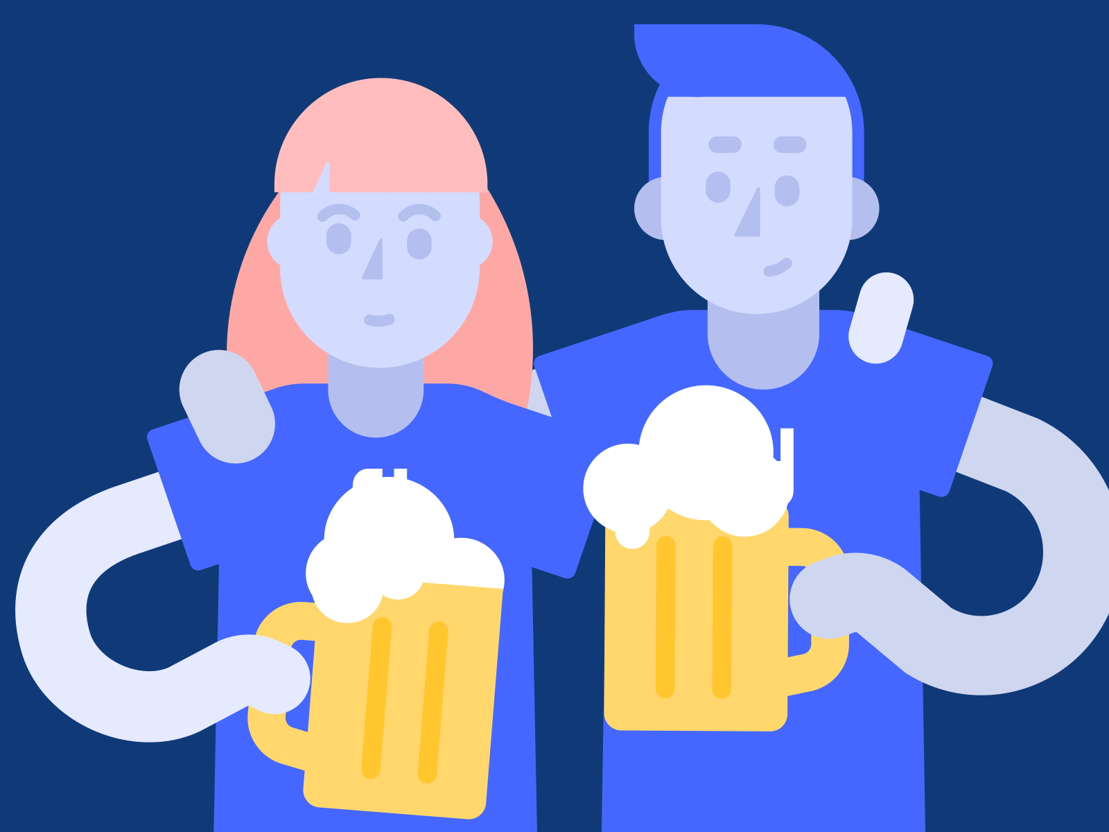 Cheers - animated GIF art design flat icon illustration vector