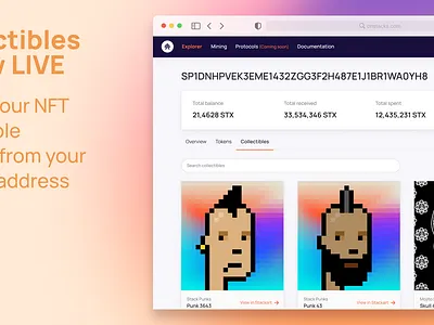 Onstack NFT explorer bitcoin cryptocurrency ethereum minimal nft stacks uiux website zensite