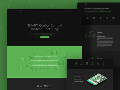 Process Miner website design ai branding design graphic design manufacturing minimal ui ux vector website design