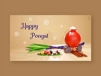 Happy Pongal 2022 3d 3dart 3dblender 3dillustration 3dsoftware blender pongal2022 tamilpongal thaithirunal