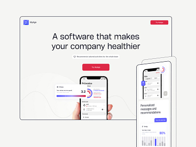 MyAge - Corporate Wellness Website app corporate wellness design fitness function age health health app landing page software sport technology tracking app ui ux webdesign website