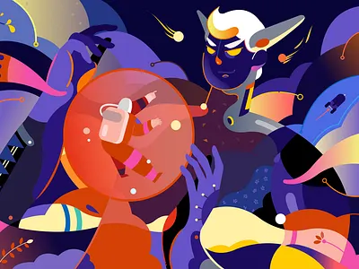 The Creator artwork branding colorful design graphic graphic design illustration illustrationart jayekang pattern promotion