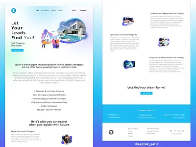 Square | Real Estate Service Agency Landing Page - DailyUI 003 background branding concept dailyui dailyuichallenge design getstarted graphic design landing landingpage logo page realestate tech ui uiux ux web webdesign